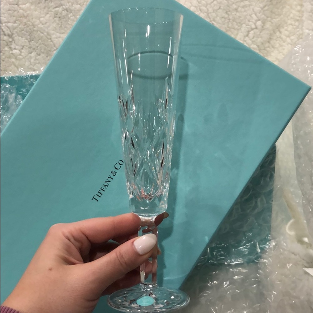 Tiffany & Co Crystal Champagne Flutes, Set of 2